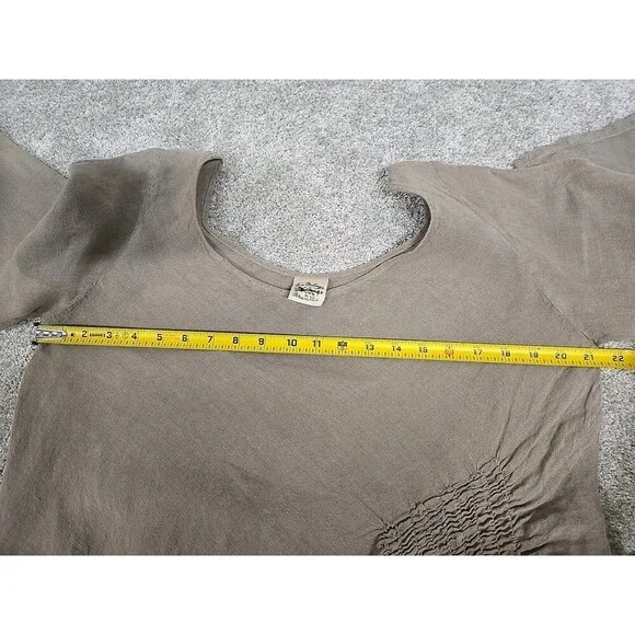 LA BOTTEGA DI BRUNELLA Italy Linen Midi Dress Latte Beige Women’s ONE Size -S-L